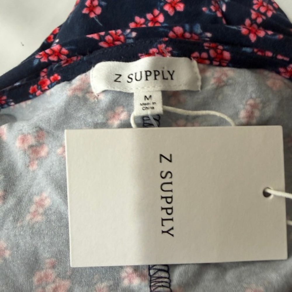 Z Supply Women Navy Red Ditsy Floral Maxi Dress Sweetheart Neck Size M NWT - Picture 7 of 12